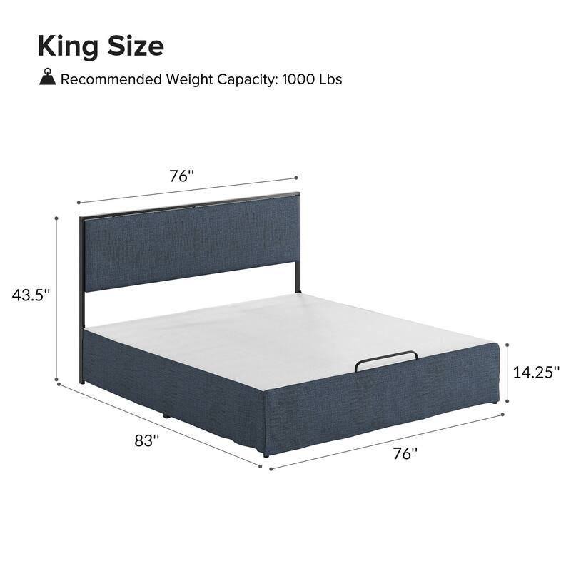Oliver Modern Washable Slipcover Bed Upholstered Metal by HULALA HOME