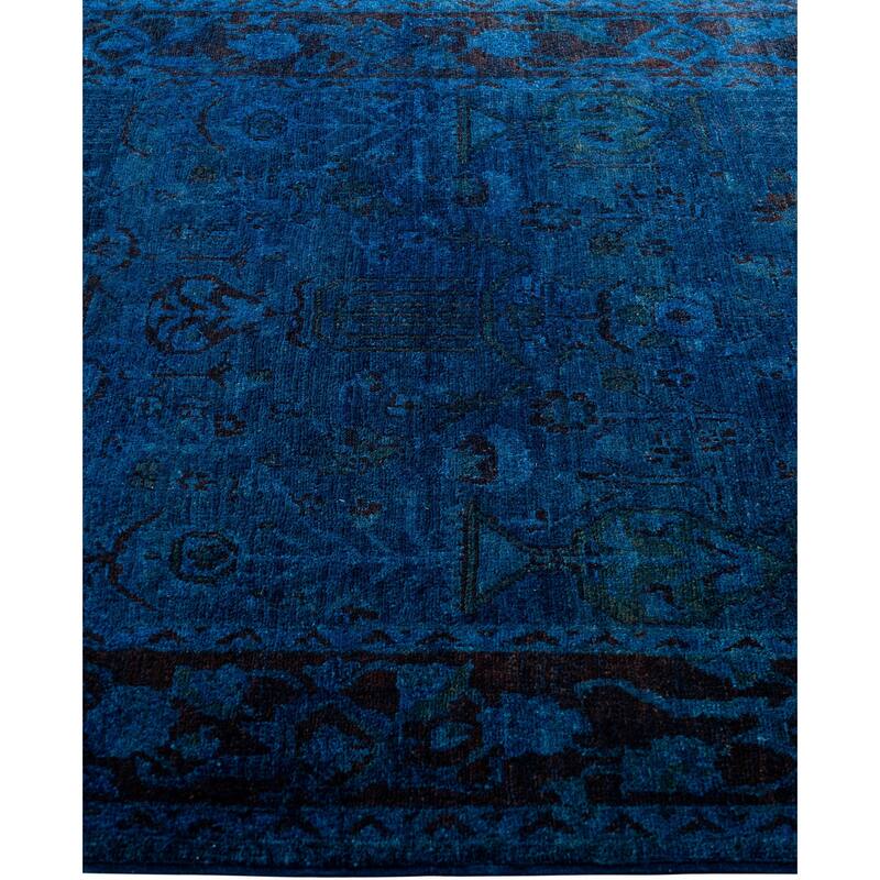 Overdyed One-of-a-Kind Hand-Knotted Area Rug - Blue - 4' 1" x 6' 0"