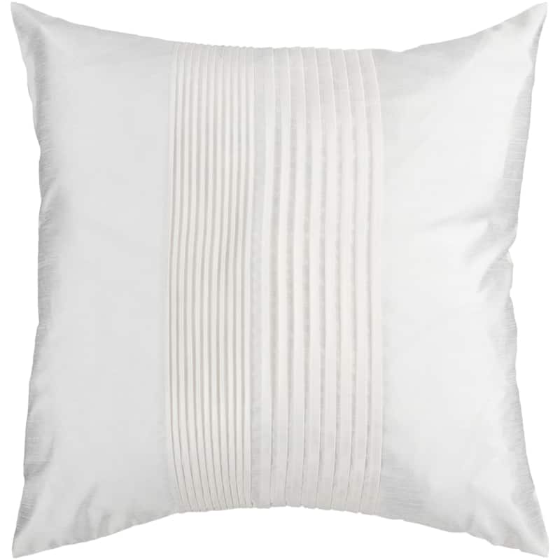 Livabliss Hind Pleated Square 22-inch Decorative Pillow - Cover Only - White