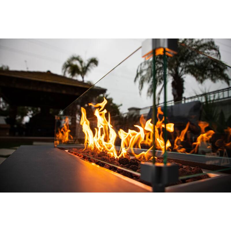 Chelsea 55" Rectangular Outdoor Fire Pit Table by AMS Fireplace