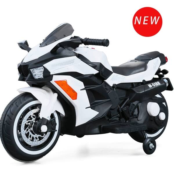 slide 2 of 24, Kid's 12V Battery Motorcycle: Safe, Stylish, 2-Wheel Electric Fun White