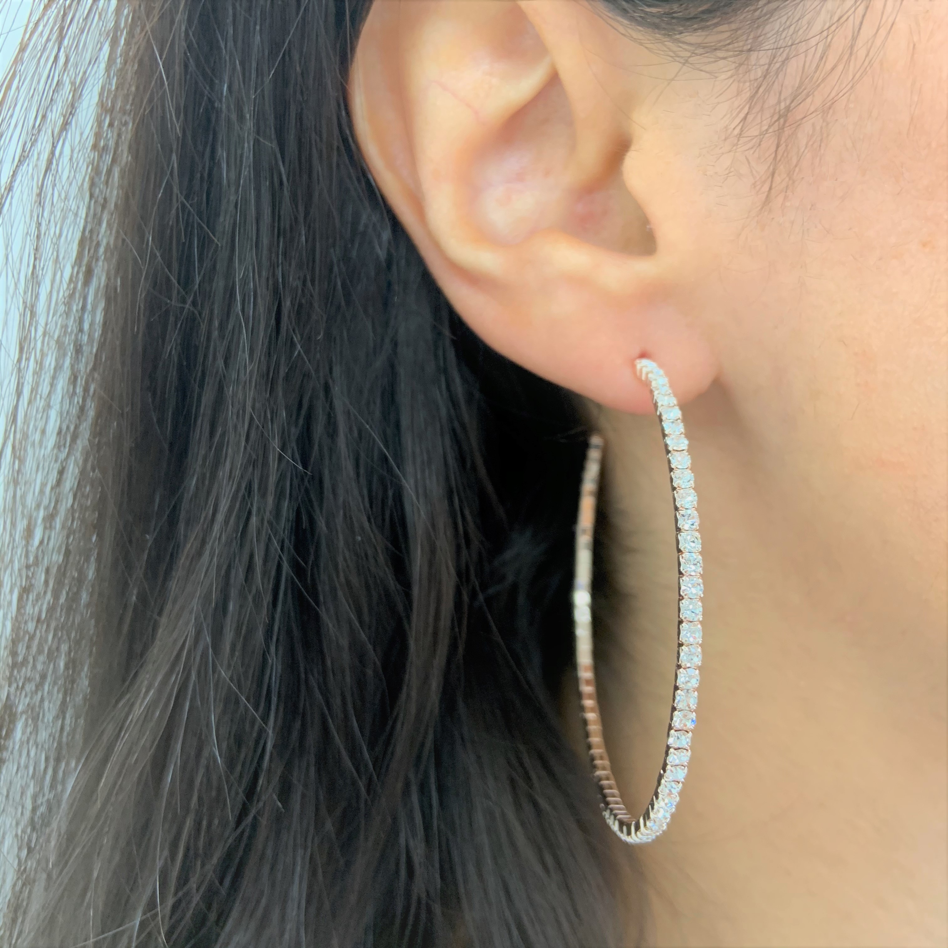 Large crystal discount hoop earrings