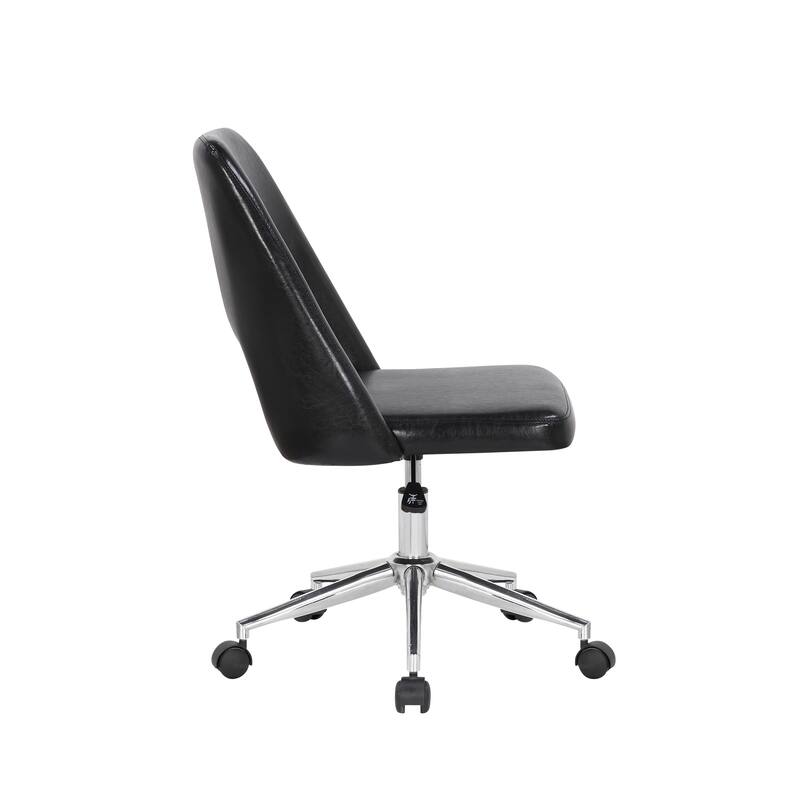 Porthos Home Krew Office Chair, PU Leather Upholstery, Roller Wheels