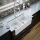 preview thumbnail 15 of 19, Karran 33" Double Bowl Panel Front Farmhouse Fireclay Kitchen Sink with Reversible Apron Front