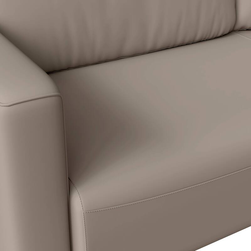 3 Seater Sofa Upholstered Leather with Stainless Steel Legs Inno Series by LeisureMod