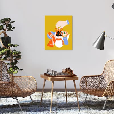 Wynwood Studio Canvas Holiday and Seasonal Group of Ornaments Yellow Modern & Contemporary Wall Art Canvas Print