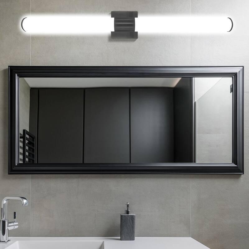 Luxrite LED Black Bathroom Vanity Light Fixtures 36 Inch 5CCT 30W 2200 Lumens CRI 90 Dimmable Damp Rated ETL Listed