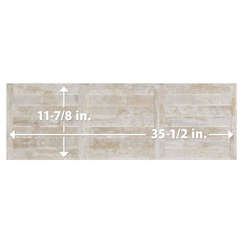 Merola Tile Habanera Decor Beige 11-7/8" x 35-1/2" Fluted Ceramic Wall Tile