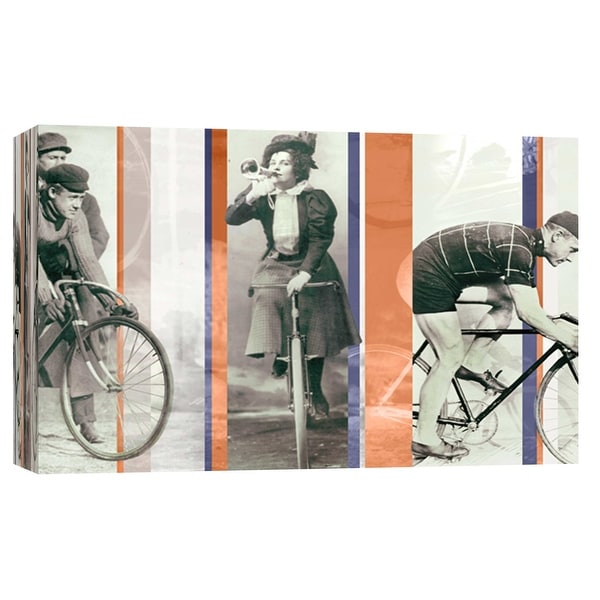 PTM Images 9-102223 PTM Canvas Collection 8" x 10" - "Vintage Bicycling" Giclee Bicycling Art Print on Canvas