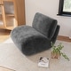 preview thumbnail 6 of 35, UIXE 33" Swivel Upholstered Aceent Chair Comfy Slipper Chair Dark Grey