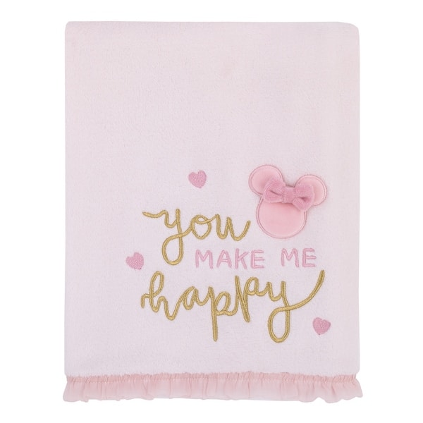 slide 2 of 5, Disney Minnie Mouse My Happy Place Baby Blanket