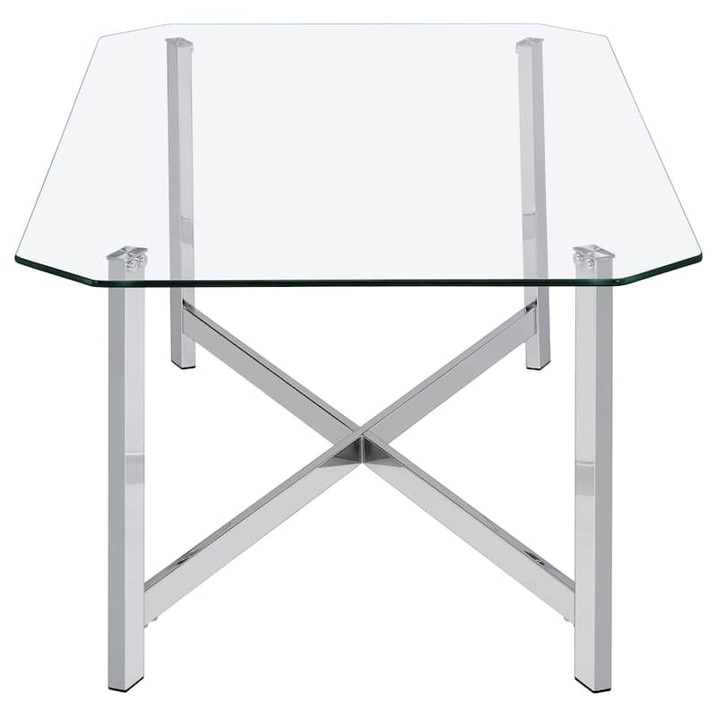 Cronin Tempered Glass Top Coffee Table Set Chrome