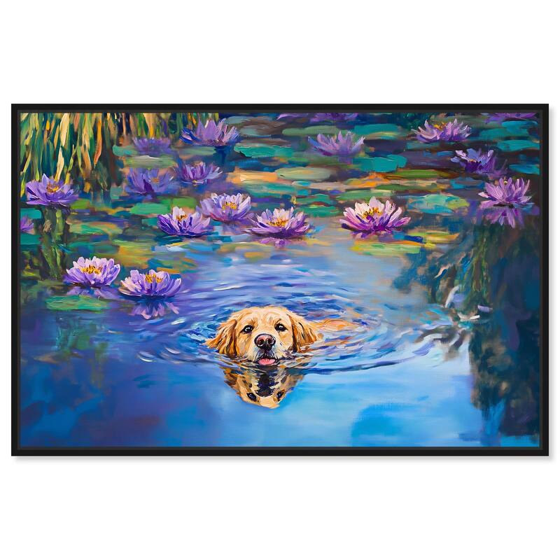 Watery Wag I Canvas by Art Remedy - Black - 15" x 10"