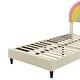 preview thumbnail 8 of 7, Twin Size Platform Bed with Rainbow Shaped and Height-adjustbale Headboard, Upholstered Bed with LED Light Strips, Beige