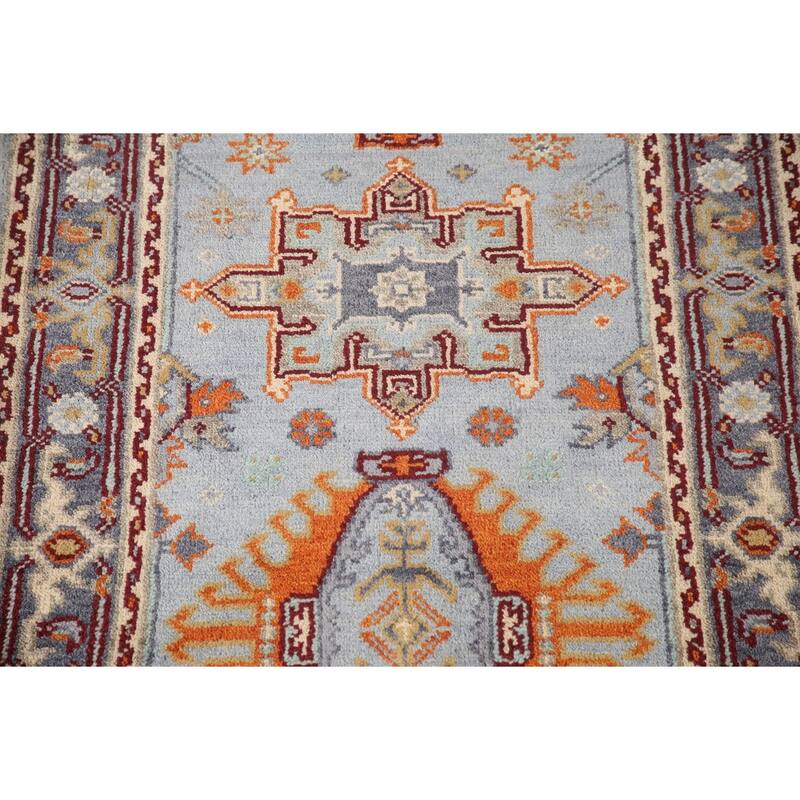 Light Blue Kazak Oriental Accent Rug Wool Carpet - 3'0"x 5'1"