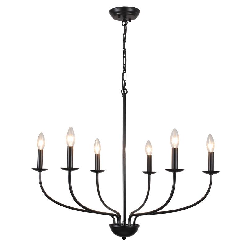 6-Light Vintage Candle Chandelier Light for Dining Room Bedroom Kitchen