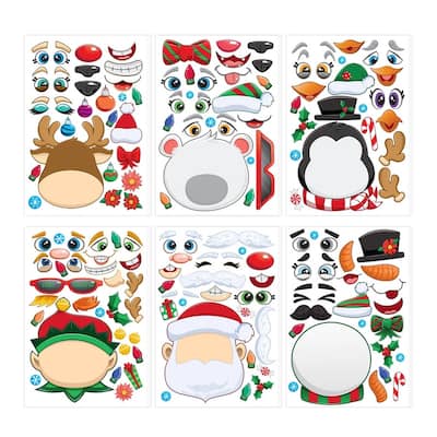 Christmas Theme Mix & Match Stickers - 24 Pieces - Multicolor