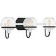 preview thumbnail 2 of 3, Phoenix 3-Light Matte Black Vanity Light - Matte Black - 22.25