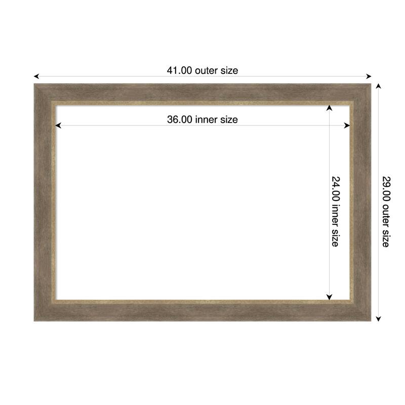 Driftwood Tan Framed Dry Erase Magnetic Board - 41 x 29 in