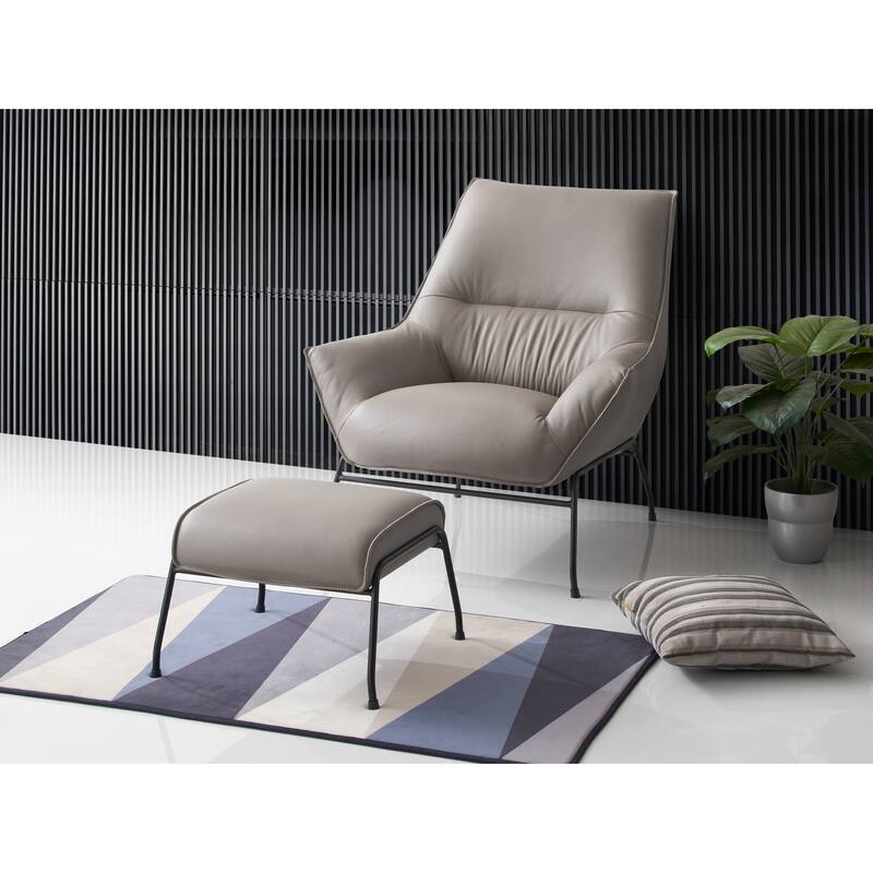 Krispin Accent Chair and Ottoman - Khaki
