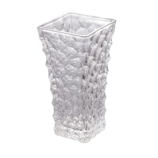 11.75" Crystal White Vintage Glamour Clear Glass Floral Vase - N/A