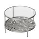 preview thumbnail 9 of 8, Clihome Stainless Steel Glass Round Coffee Table