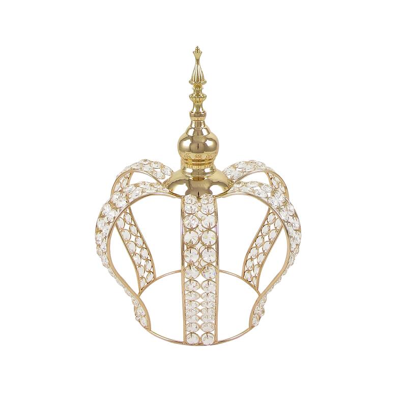 Crystal Bead Crown Decor Centerpiece Accent Piece Tabletop