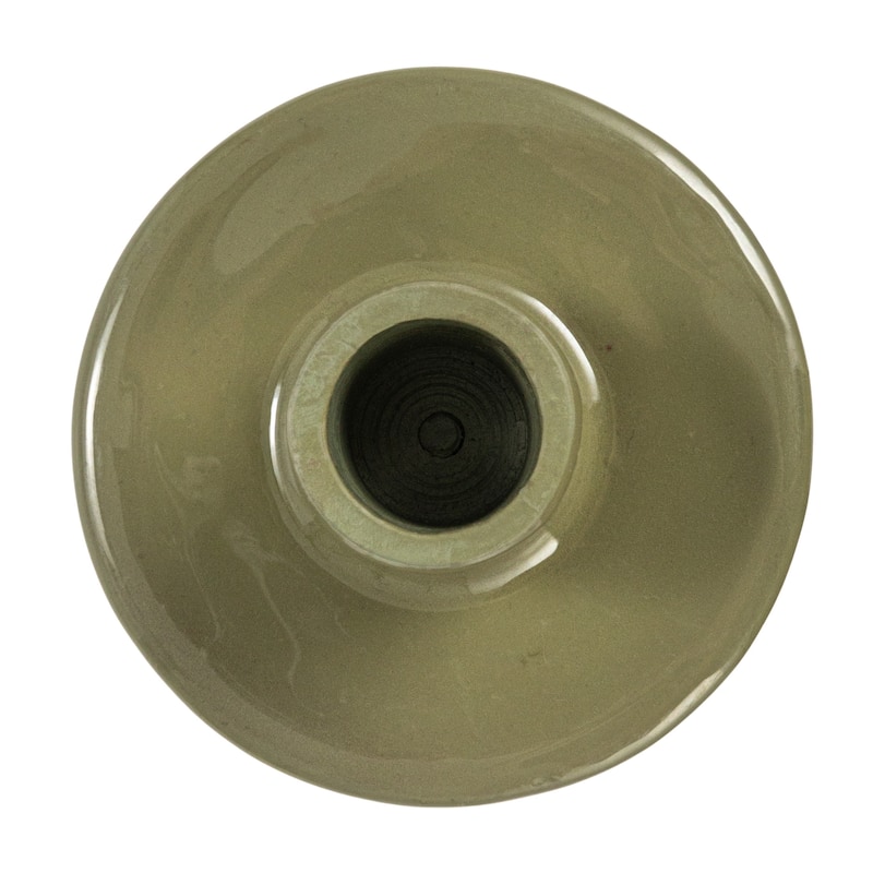Decorative Enameled Metal Taper Candle Holder - 3.5"L x 3.5"W x 9.0"H