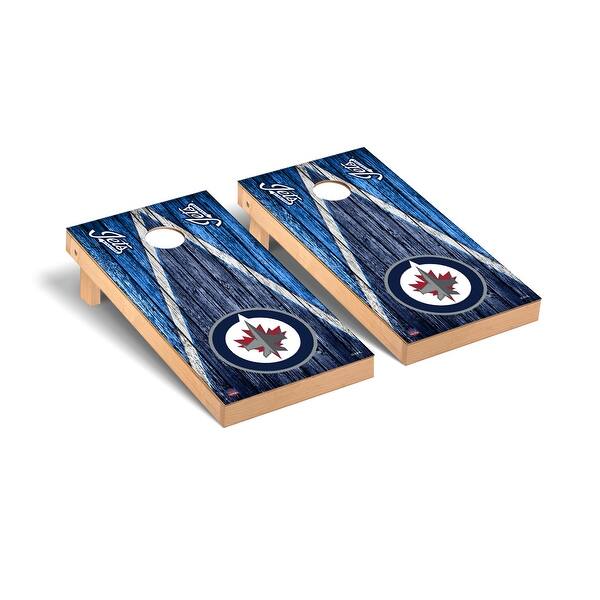 slide 2 of 5, Winnipeg Jets NHL Triangle Cornhole Board Set Include Carrying Case