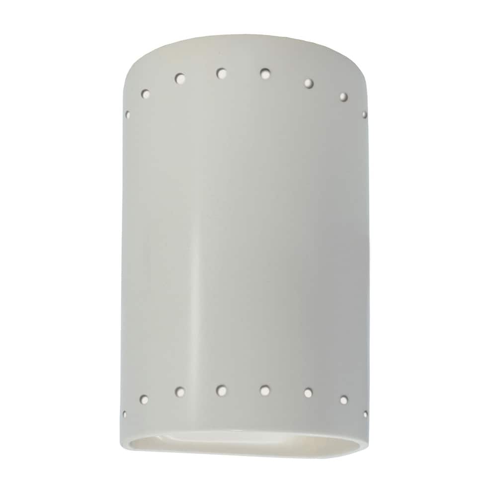 Justice Design Ambiance - Small ADA Cylinder w/ Perfs Wall Sconce - Closed Top (Outdoor) - Replaceable Bulb