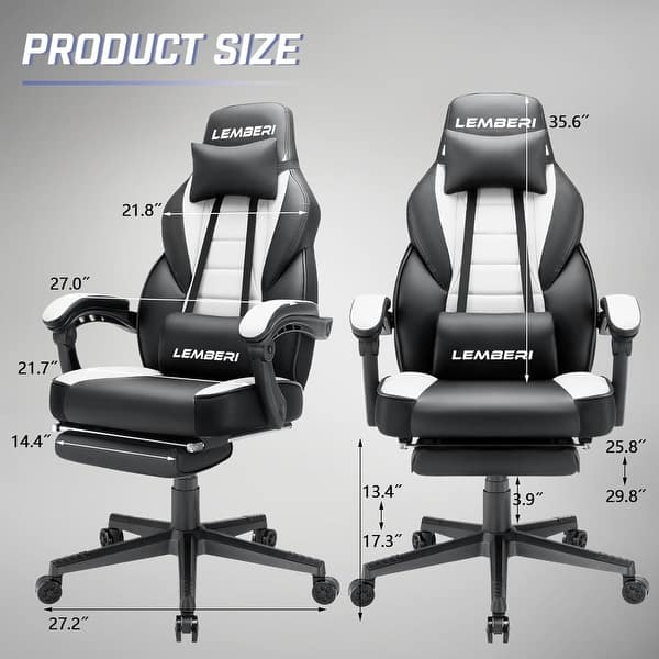 dimension image slide 5 of 8, BOSSIN Racing Style Gaming Chair,300 lbs Big and Tall gamer chair High Back Computer Chair