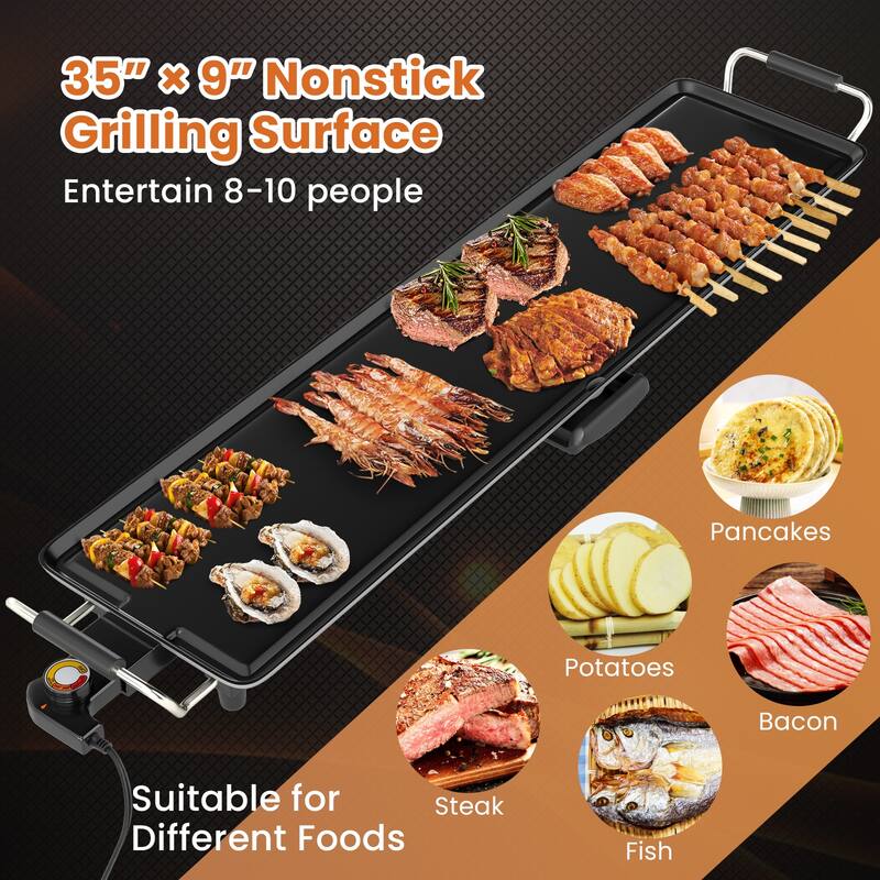 Gymax 35'' Extra Large Electric Griddle w/ Adjustable Temperature