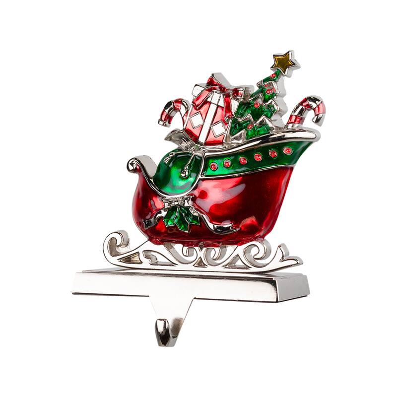 Present Filled Sleigh Christmas Stocking Holder - 5.5"
