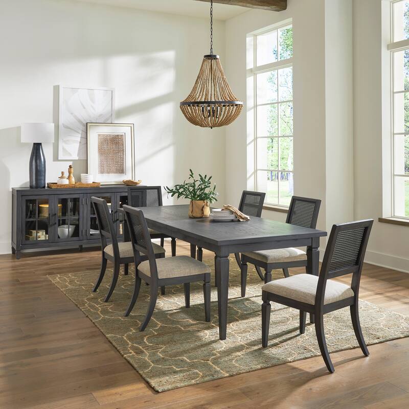 Caruso Heights Aged Whiskey Rectangular Table Set - 7 Piece