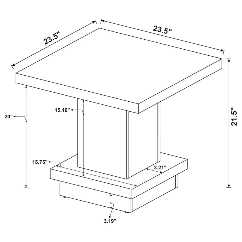 Reston Square Engineered Wood Side End Table Cappuccino