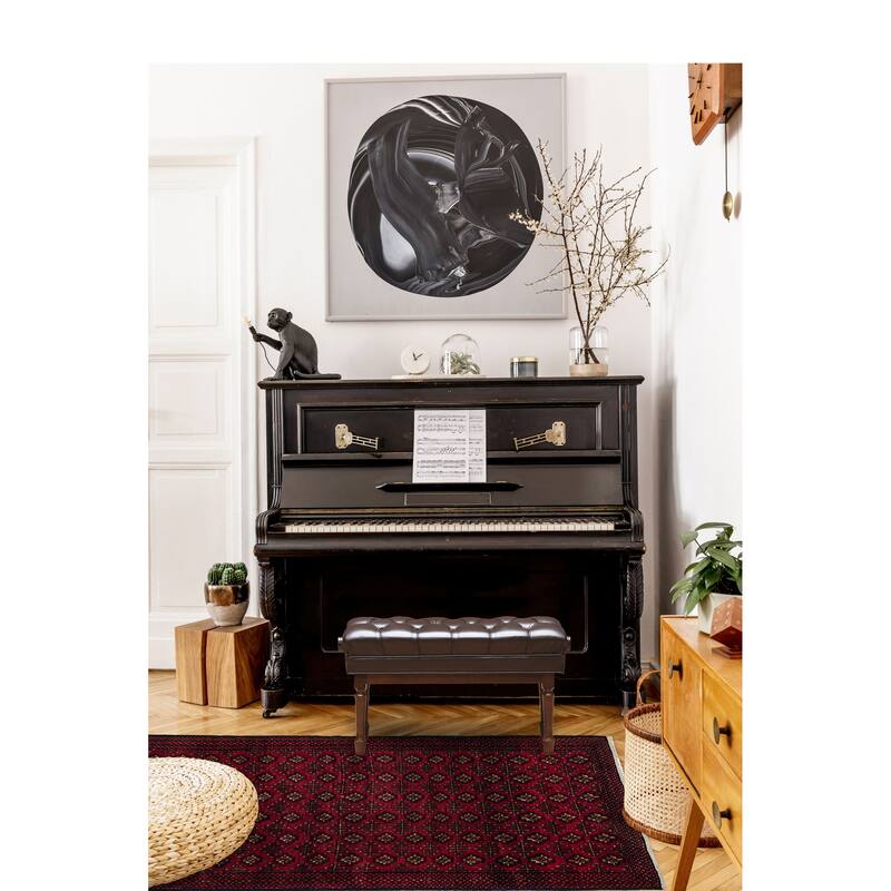 ECARPETGALLERY Hand-knotted Teimani Red Wool Rug - 3'11 x 7'3