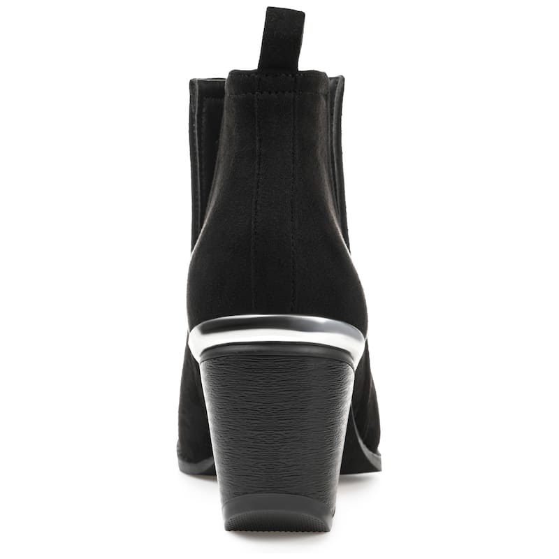 Journee Collection Women's Issla Pull On Stacked Heel Booties