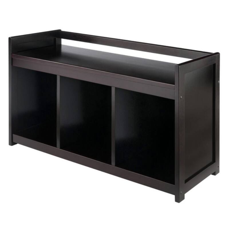 Addison Entryway Storage Bench, Espresso - 37.4"W x 13.3"D x 20.8"H