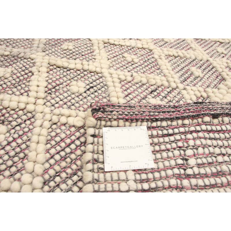 ECARPETGALLERY Braid weave Sienna Grey Wool Rug - 5'1 x 8'2