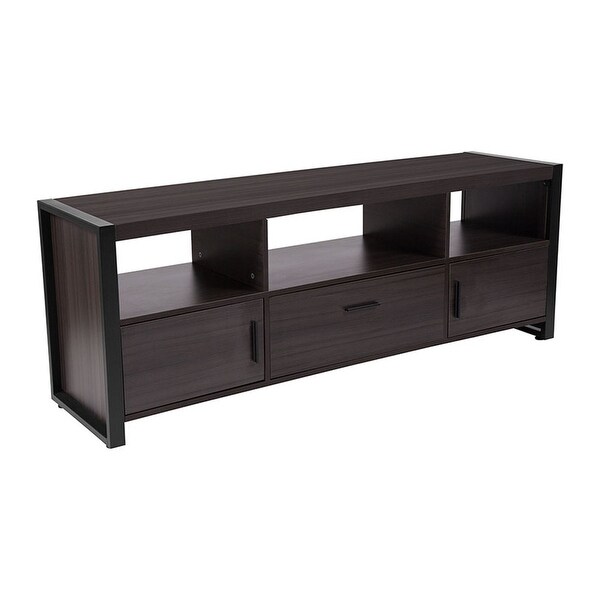Shop Offex Charcoal Wood Grain Finish TV Stand and Media ...