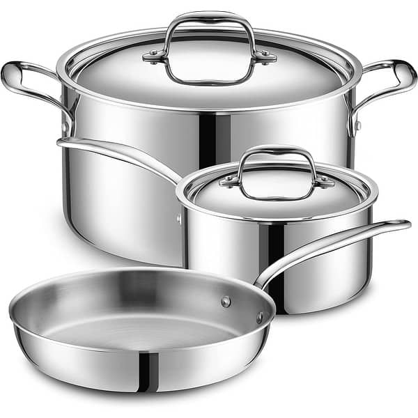 5 Ply 5 pc Small Starter Set Stainless Steel Pots & Pans for Home