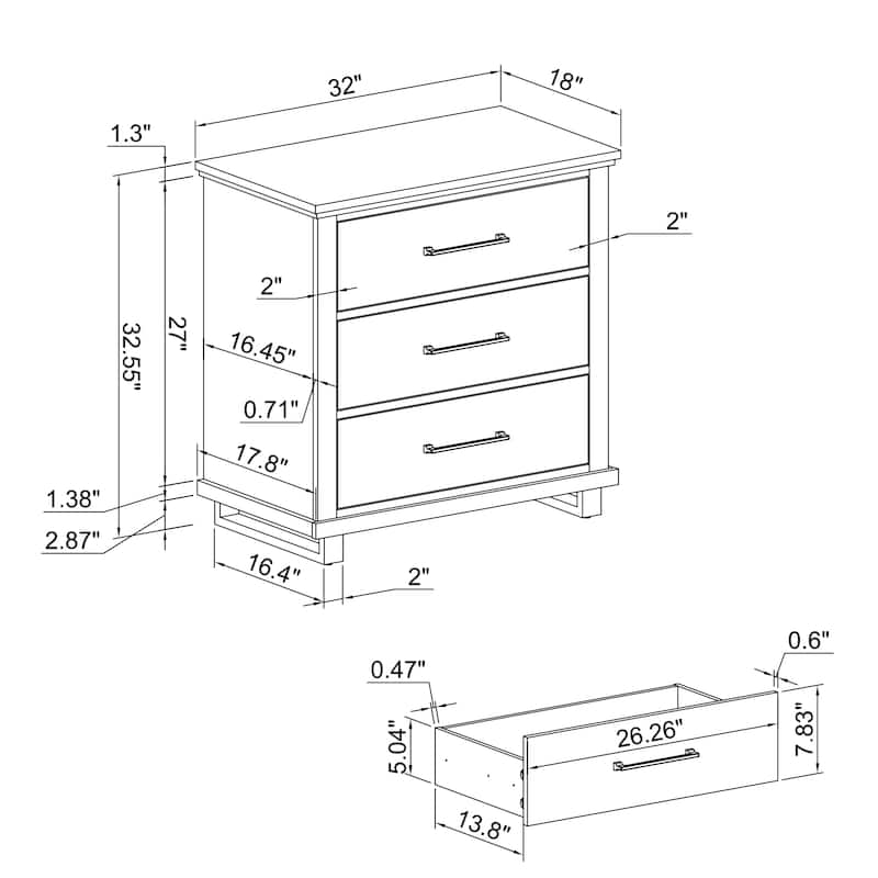 Farmhouse 2-Piece Bedroom Set - 1 Nightstand and 1 Chest