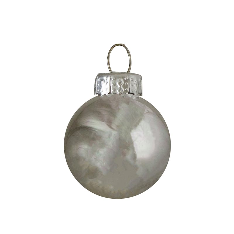 Shiny and Matte Glass Ball Christmas Ornaments - 2.5" - Silver - 40ct