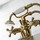 preview thumbnail 8 of 31, Kingston Brass Deck Mount Clawfoot Tub Faucet with Hand Shower