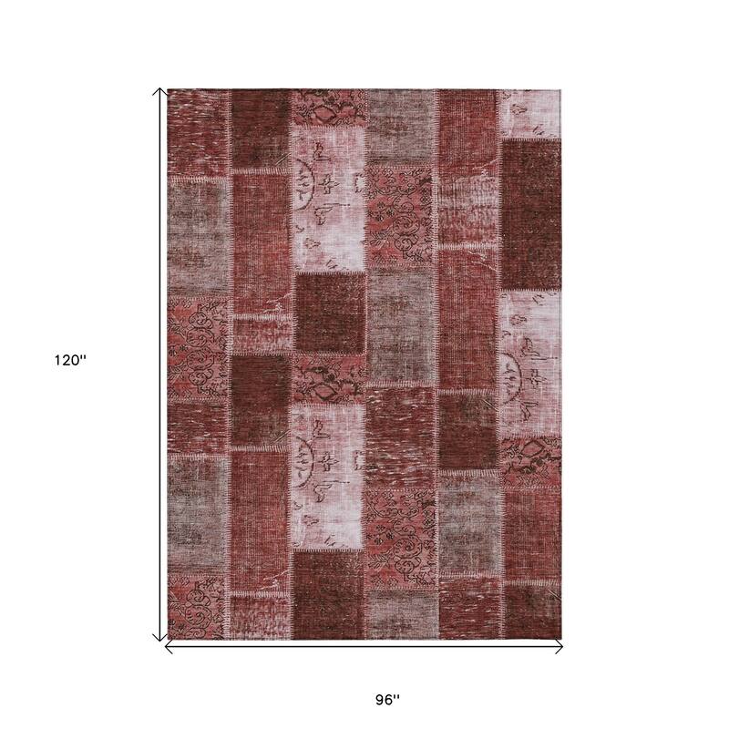 HomeRoots Patchwork Traditional Rectangle Outdoor Rug