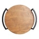 preview thumbnail 6 of 4, Kate and Laurel Ficher Wood and Metal Round Decorative Tray - 15" Diameter