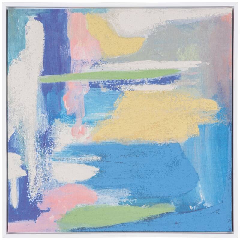 SAFAVIEH Liudmila Candy Skies 24 x 24 Square Framed Linen Canvas Wall Art - 22.9 In. W x 0.03 In. D x 22.9 In. H