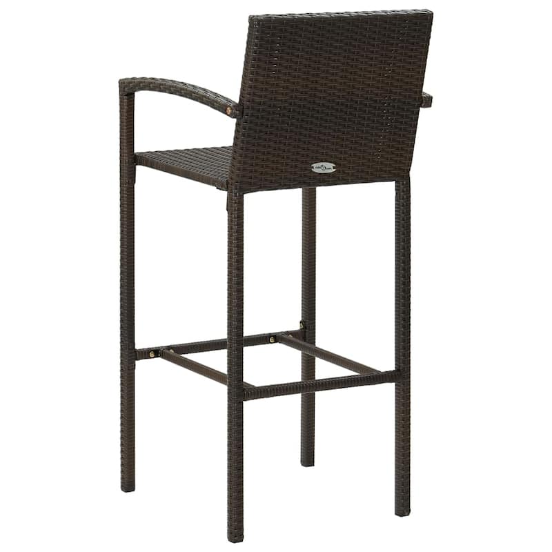 vidaXL Bar Stools 4 pcs Brown Poly Rattan - 20.5" x 22" x 46.5"