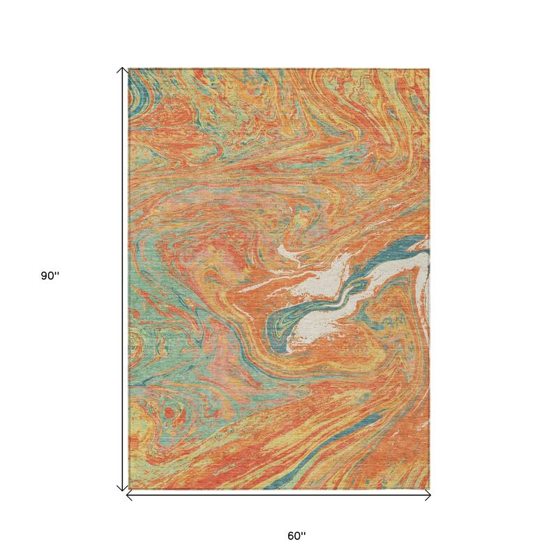 HomeRoots Abstract Transitional Rectangle Outdoor Rug