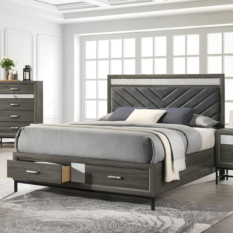 Furniture of America Heinisk Contemporary Grey 5-Piece Platform Bedroom Set